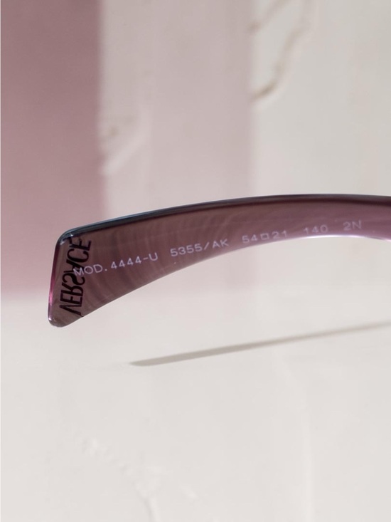 Versace Transparent Pink Rectangular Sunglasses